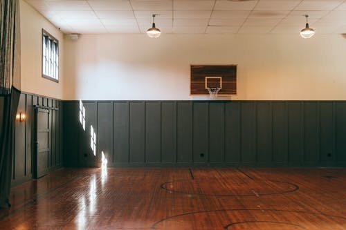 empty basketball gym 
