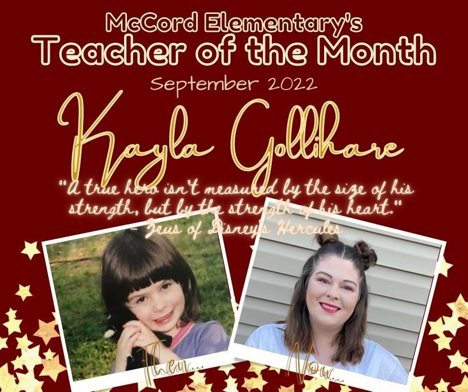 Sept '22- Teacher of the Month